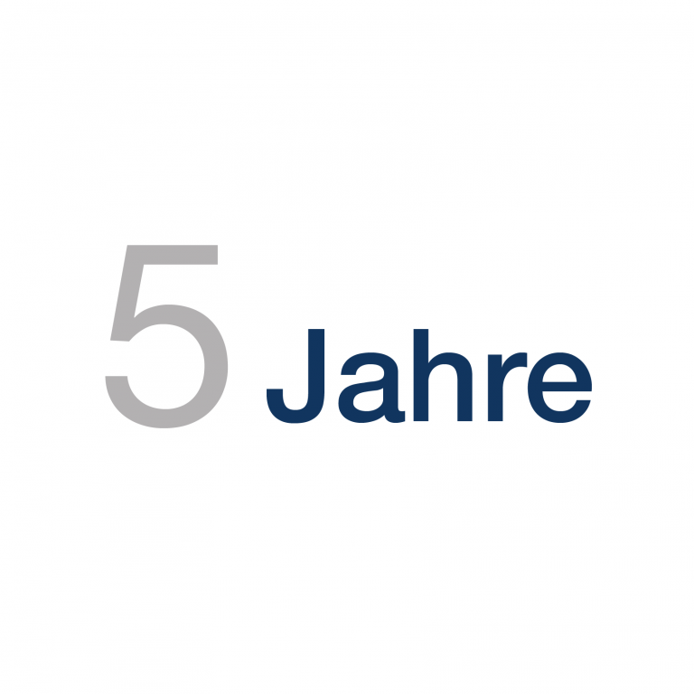 Jubiläumsgrafik mit dem Schriftzug „5 Jahre“.